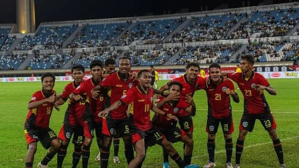 Timnas Timor Leste Selebrasi Goal